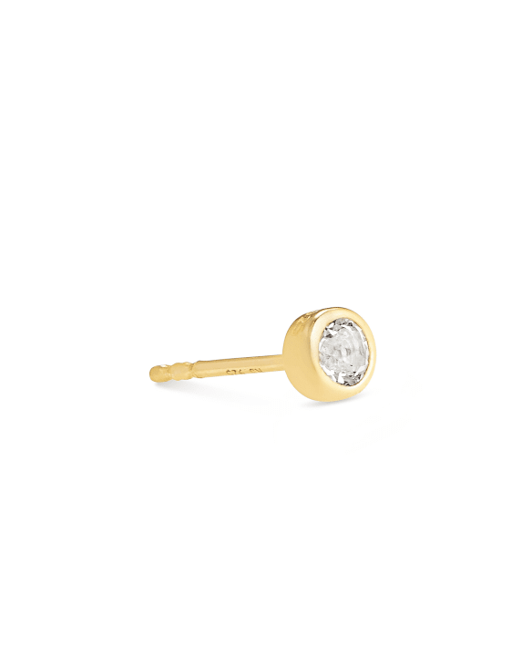 Iva 18k Yellow Gold Vermeil Single Stud Earring in White Topaz